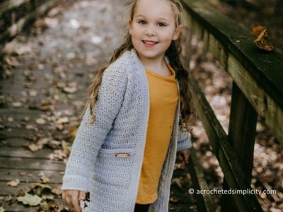 crochet Aurora Girls Cardigan free pattern