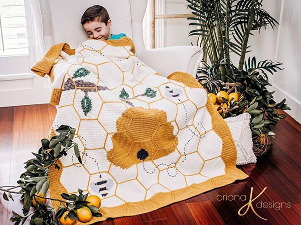 Buzzing Beehive Crochet Blanket