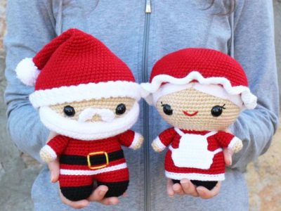 crochet Cuddle-Sized Santa Claus Mrs Claus