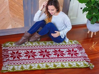crochet Holiday Fair Isle Rug free pattern