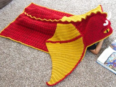 easy Cool Hooded Dragon Afghan pattern