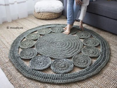 crochet Alfombra Circles Rug free pattern