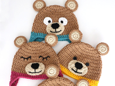 crochet Bernat Bear Hat free pattern