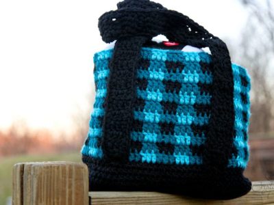 crochet Buffalo Plaid Tote Bag free pattern