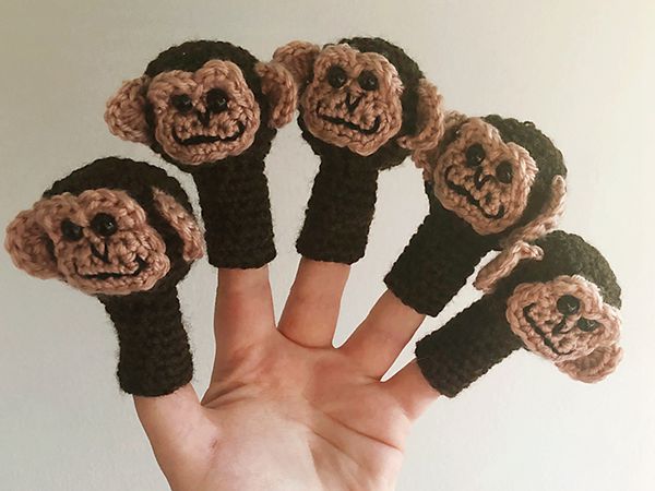 crochet Little Monkey Finger Puppet free pattern