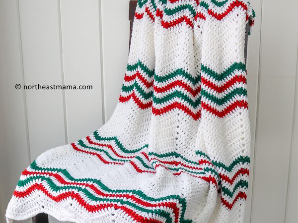 crochet Modern Holiday Throw free pattern