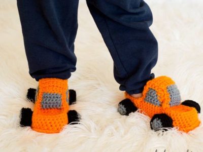 crochet Monster Truck Slippers easy pattern