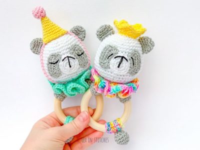 crochet Party Panda Rings free pattern