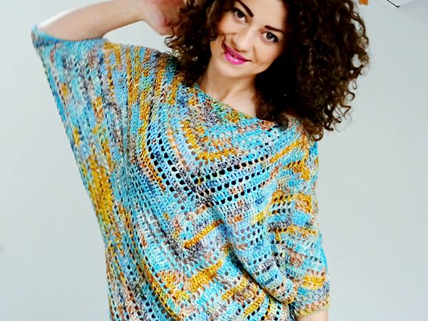 crochet Starry Night Blouse free pattern