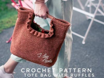 crochet Tote Bag with Ruffles free pattern