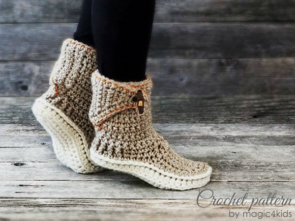 crochet Women Adjustable Slipper easy pattern