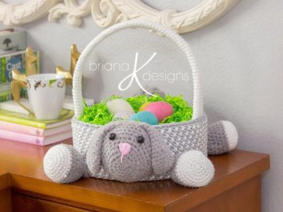 crochet Bunny Easter Basket easy pattern