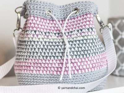 crochet Mosaic Bucket Bag free pattern