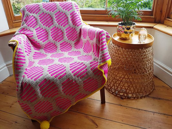 crochet Neon Fizz Throw easy pattern