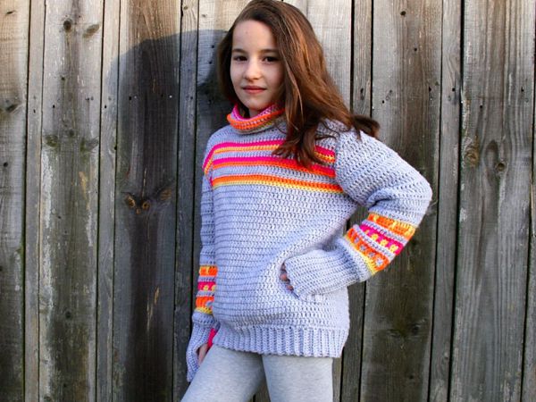 crochet Neon pullover easy pattern