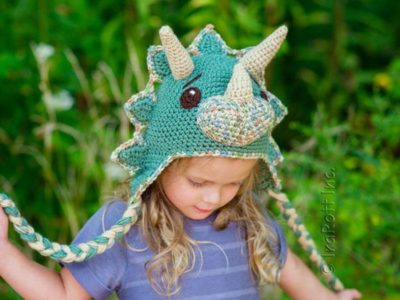 crochet The Triceratops Dinosaur Hat easy pattern