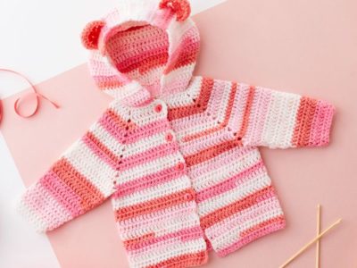 BABY BEAR CROCHET HOODIE free pattern