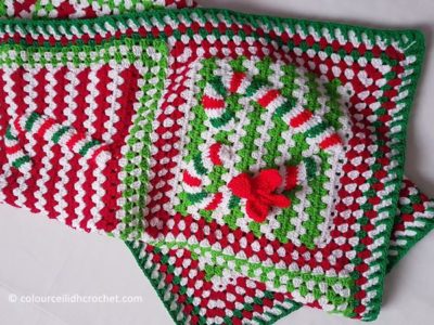 crochet Candy Cane Lane Afghan Blanket free pattern