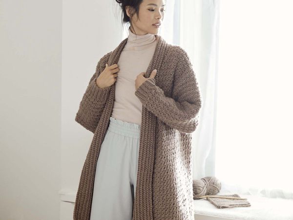 crochet Cozy Textured Cardigan free pattern