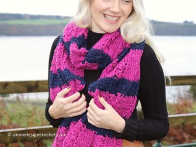 crochet Hot Pink Modern Scarf free pattern