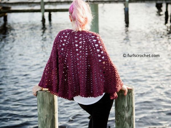 crochet Trapped in Love poncho free pattern