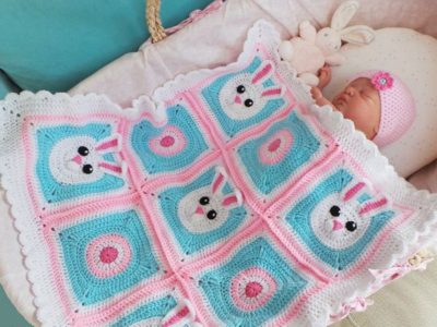 CROCHET Baby Bunny Crochet Blanket EASY PATTERN