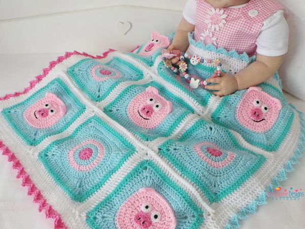 Crochet Piggy Blanket easy Pattern