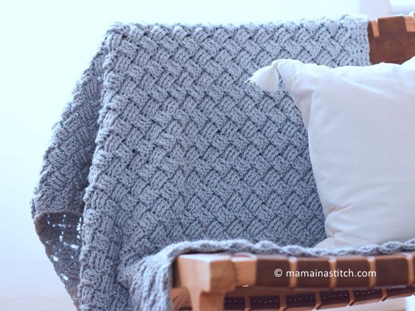 crochet Diagonal Diamonds Woven Throw free pattern
