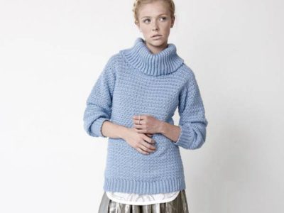 crochet EASY COWL NECK Sweater free pattern