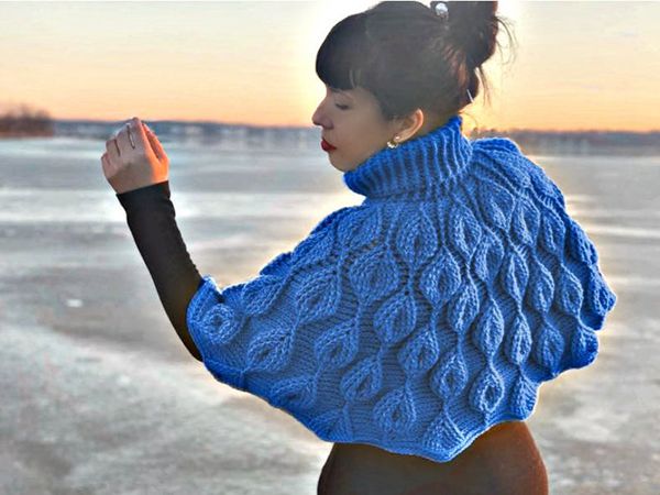 crochet Embossed Leaves Capelet easy pattern