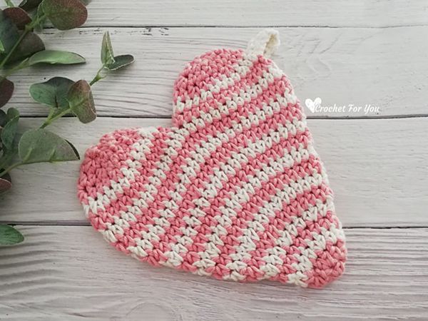 crochet Heart Potholder free pattern