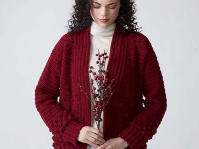 crochet WINTER BERRIES CARDIGAN free pattern
