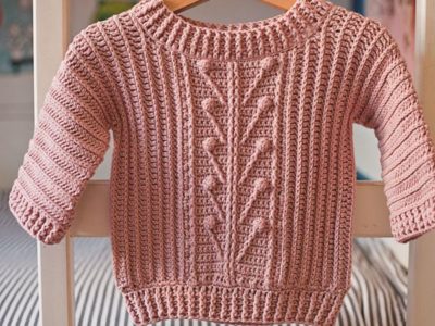 crochet Winter Garden Sweater easy pattern