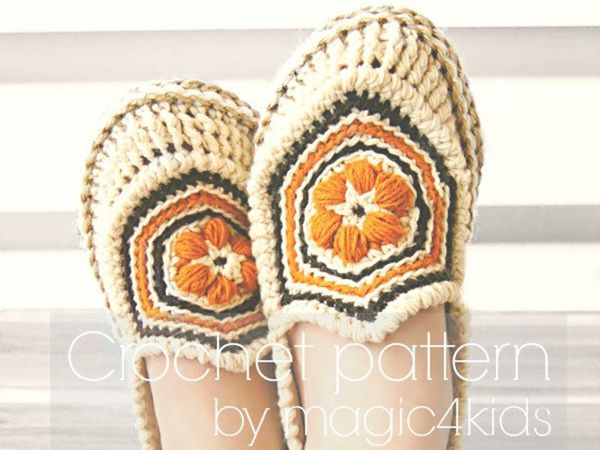 crochet Women Slippers with Rope Soles easy pattern