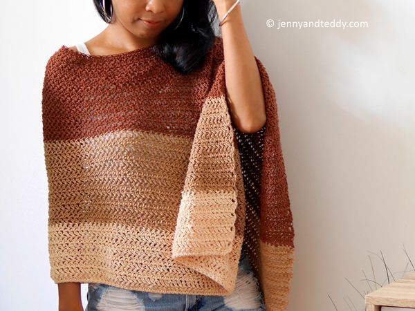CROCHET cookie and cream poncho wrap FREE pattern