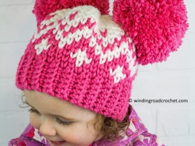 crochet Double Pom Pom Hat free pattern