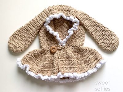crochet Hooded Bunny Capelet free pattern
