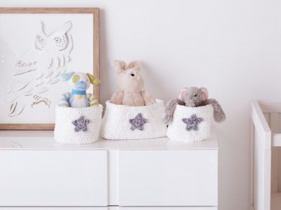 crochet NURSERY STORAGE BASKET SET free pattern
