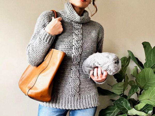crochet The Ashlyn Cabled Sweater easy pattern