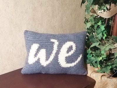 crochet We Pillow free pattern