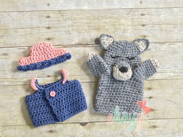crochet Wolf Hand Puppet free pattern