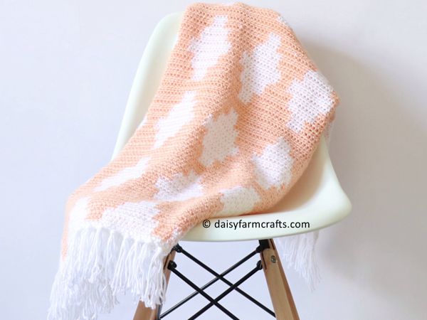 Crochet Block Diamond Blanket free pattern