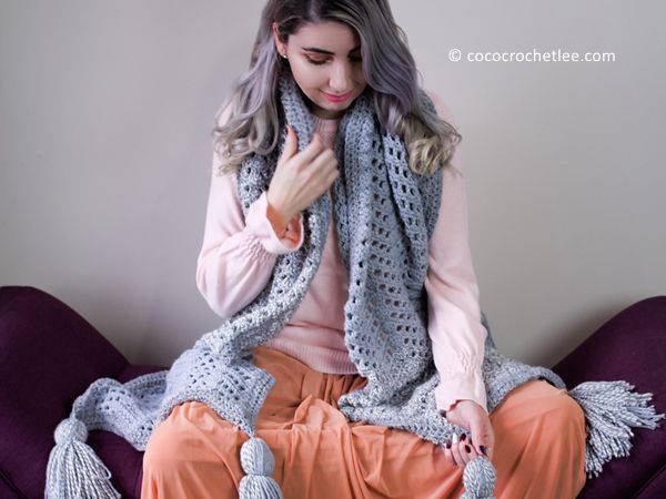 crochet Arctic Waves Crochet Scarf free pattern