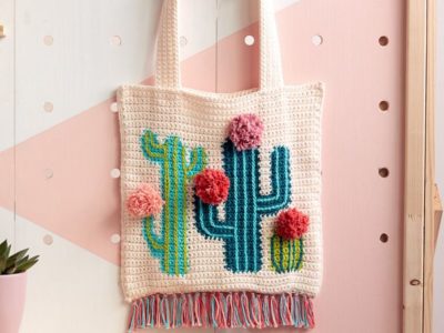 crochet Cactus Tote free pattern