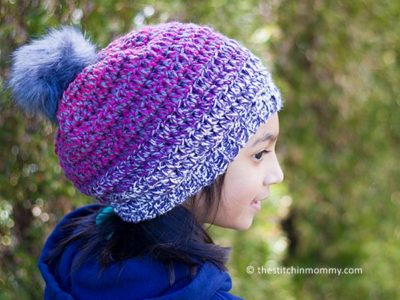 crochet Ellis Tweed Slouch Hat free pattern