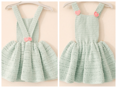 crochet Little Heart and Bow Dress free pattern