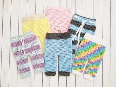crochet Newborn Photo Prop Pants easy pattern