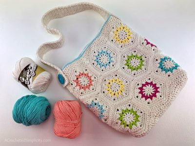 crochet Summer Retro Tote Bag free pattern