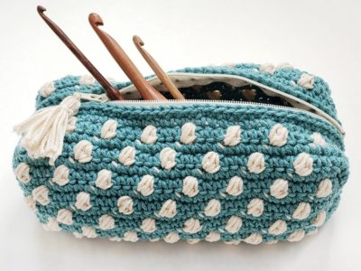 crochet Bobble Notions Bag free pattern