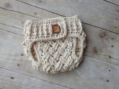 crochet Diagonal Weave Baby Diaper Cover easy pattern